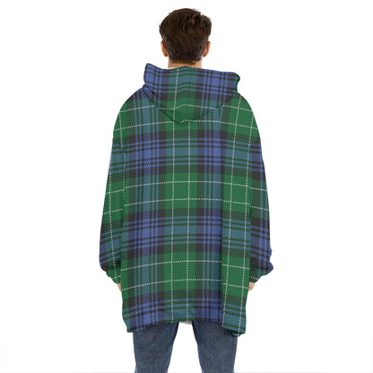 Knitted Scottish Plaid Print Hoodie Blanket