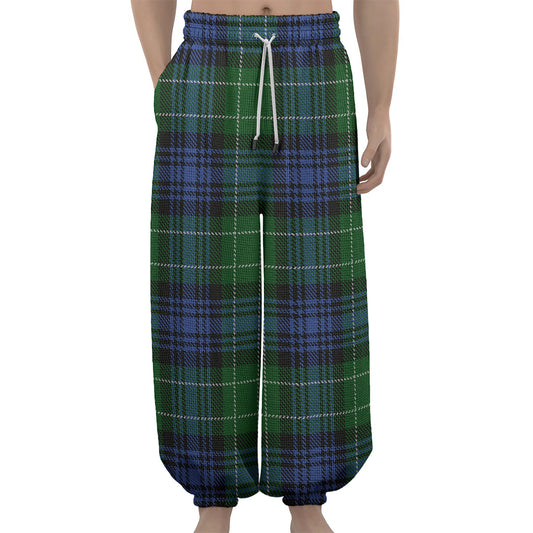 Knitted Scottish Plaid Print Lantern Pants