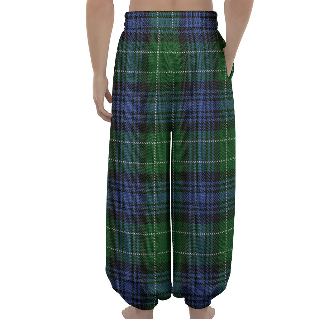 Knitted Scottish Plaid Print Lantern Pants