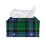 Knitted Scottish Plaid Print Leather Tissue Box Cover