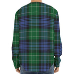 Knitted Scottish Plaid Print Long Sleeve Baseball Jersey