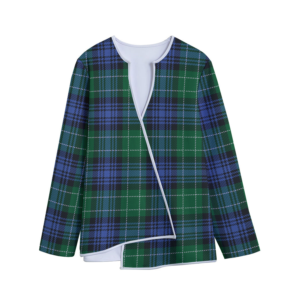 Knitted Scottish Plaid Print Long Sleeve Short Coat