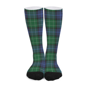 Knitted Scottish Plaid Print Long Socks