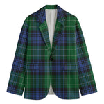 Knitted Scottish Plaid Print Men's Blazer