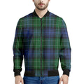 Knitted Scottish Plaid Print Men's Bomber Jacket