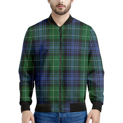 Knitted Scottish Plaid Print Men's Bomber Jacket
