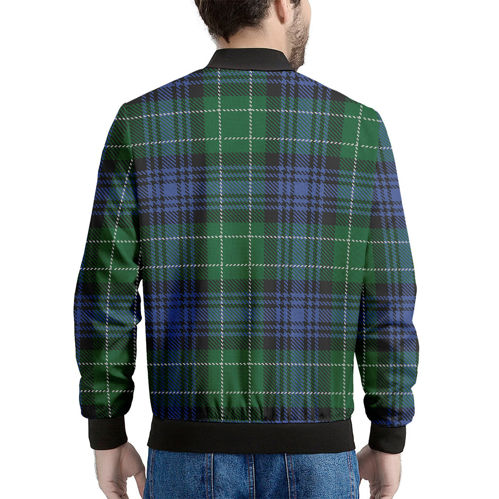Knitted Scottish Plaid Print Men's Bomber Jacket