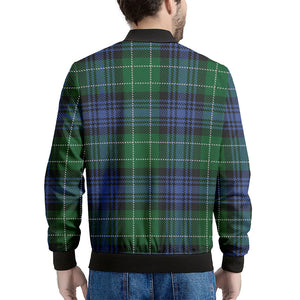 Knitted Scottish Plaid Print Men's Bomber Jacket