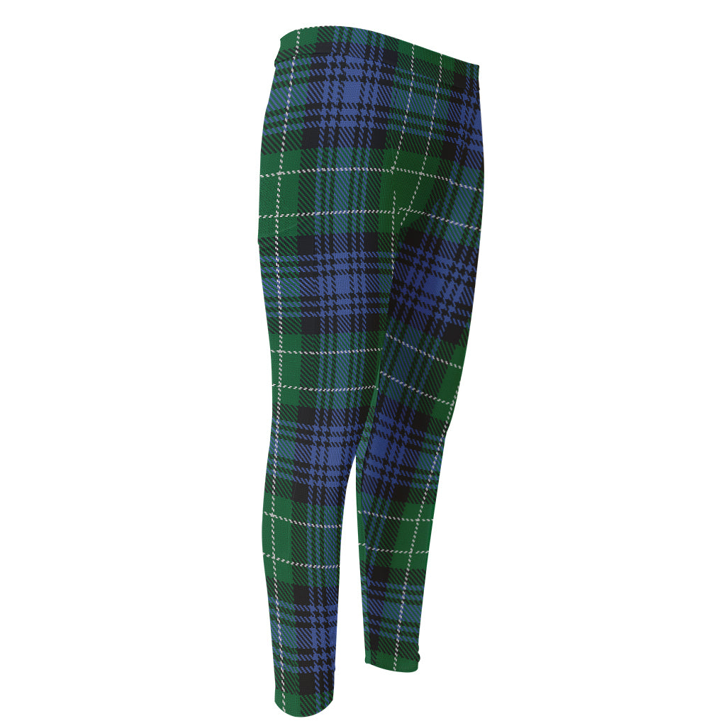 Knitted Scottish Plaid Print Men's Compression Pants