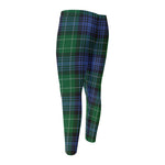 Knitted Scottish Plaid Print Men's Compression Pants