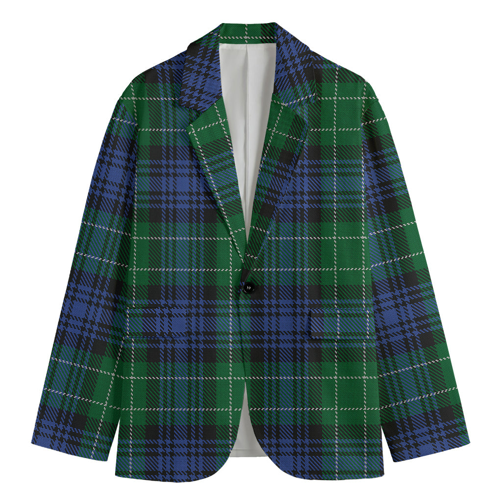 Knitted Scottish Plaid Print Men's Cotton Blazer