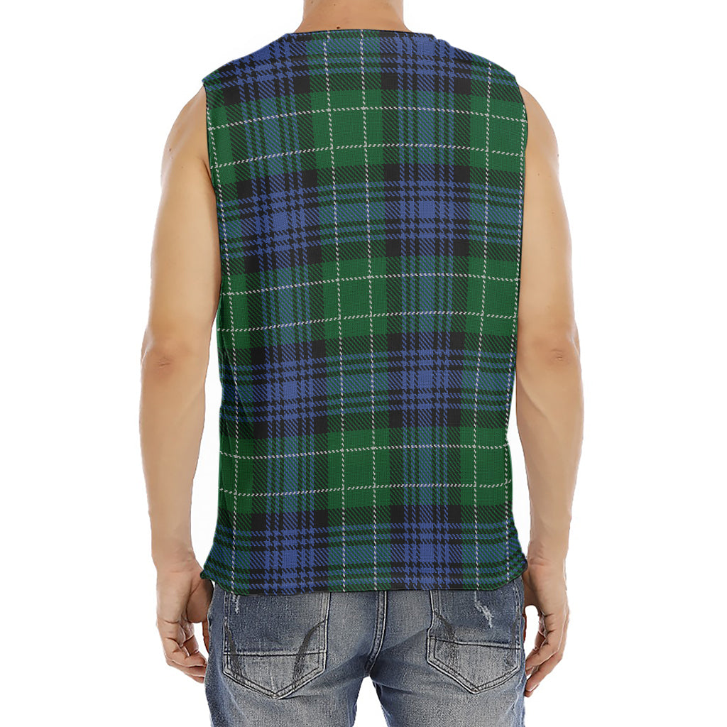 Knitted Scottish Plaid Print Men's Fitness Tank Top
