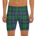 Knitted Scottish Plaid Print Men's Long Boxer Briefs