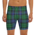 Knitted Scottish Plaid Print Men's Long Boxer Briefs