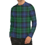 Knitted Scottish Plaid Print Men's Long Sleeve Rash Guard