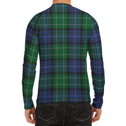 Knitted Scottish Plaid Print Men's Long Sleeve Rash Guard