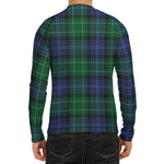 Knitted Scottish Plaid Print Men's Long Sleeve Rash Guard