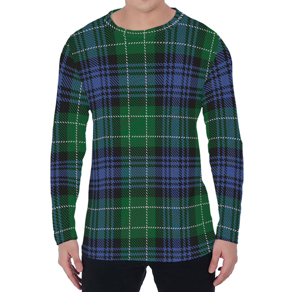 Knitted Scottish Plaid Print Men's Long Sleeve T-Shirt