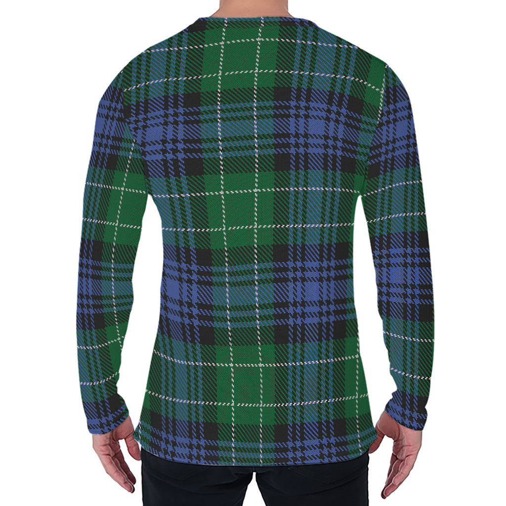 Knitted Scottish Plaid Print Men's Long Sleeve T-Shirt