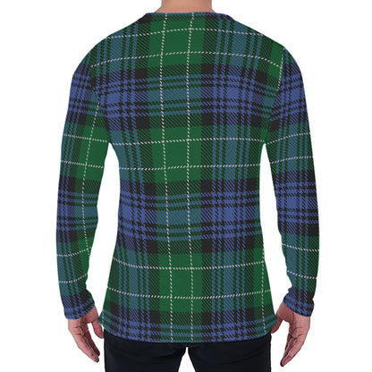 Knitted Scottish Plaid Print Men's Long Sleeve T-Shirt