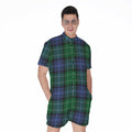 Knitted Scottish Plaid Print Men's Romper