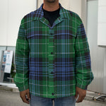 Knitted Scottish Plaid Print Men's Shirt Jacket