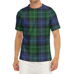 Knitted Scottish Plaid Print Men's Short Sleeve Rash Guard