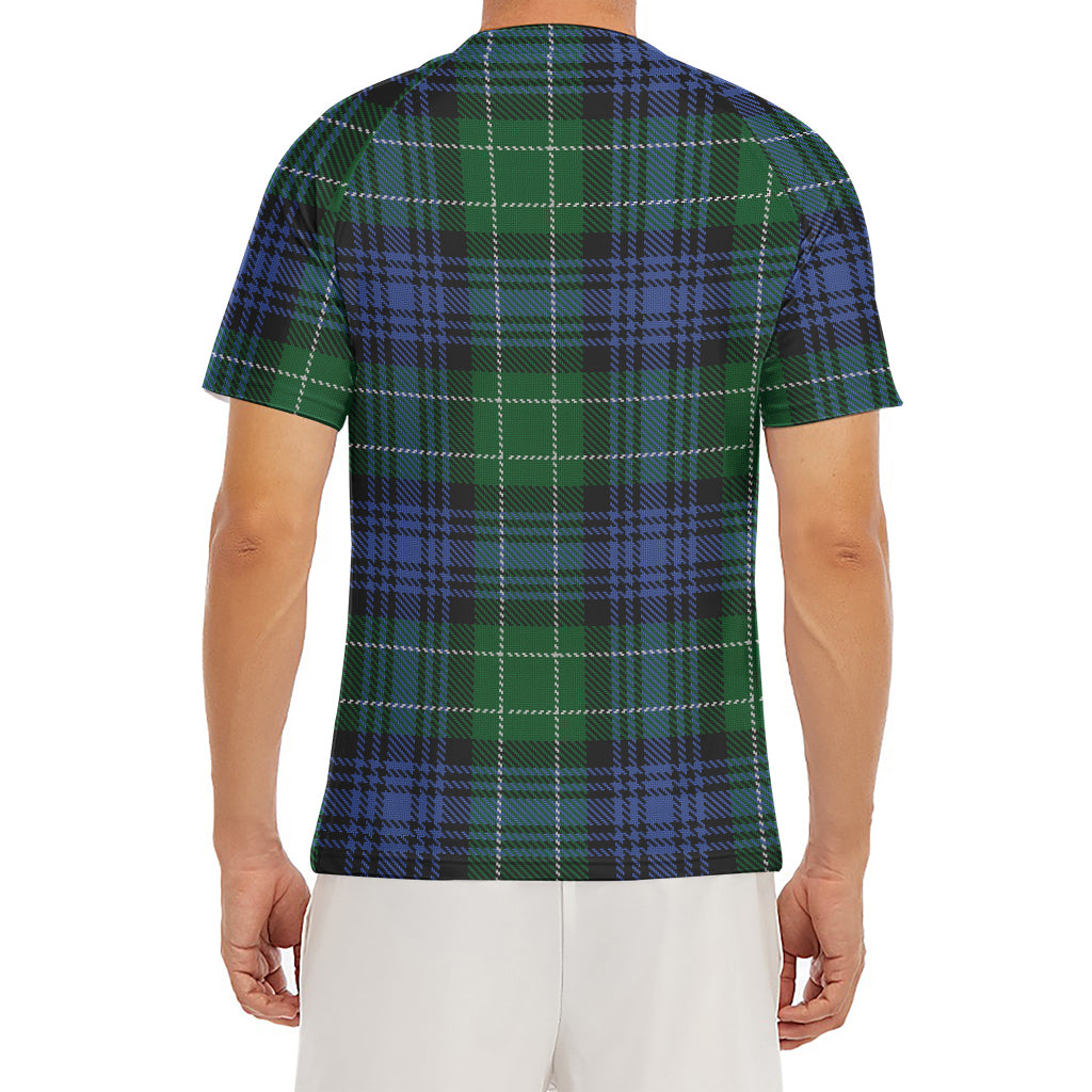 Knitted Scottish Plaid Print Men's Short Sleeve Rash Guard
