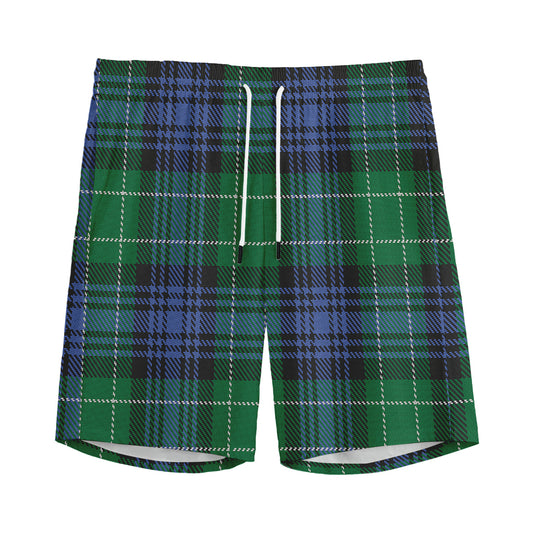 Knitted Scottish Plaid Print Men's Sports Shorts