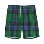 Knitted Scottish Plaid Print Men's Sports Shorts