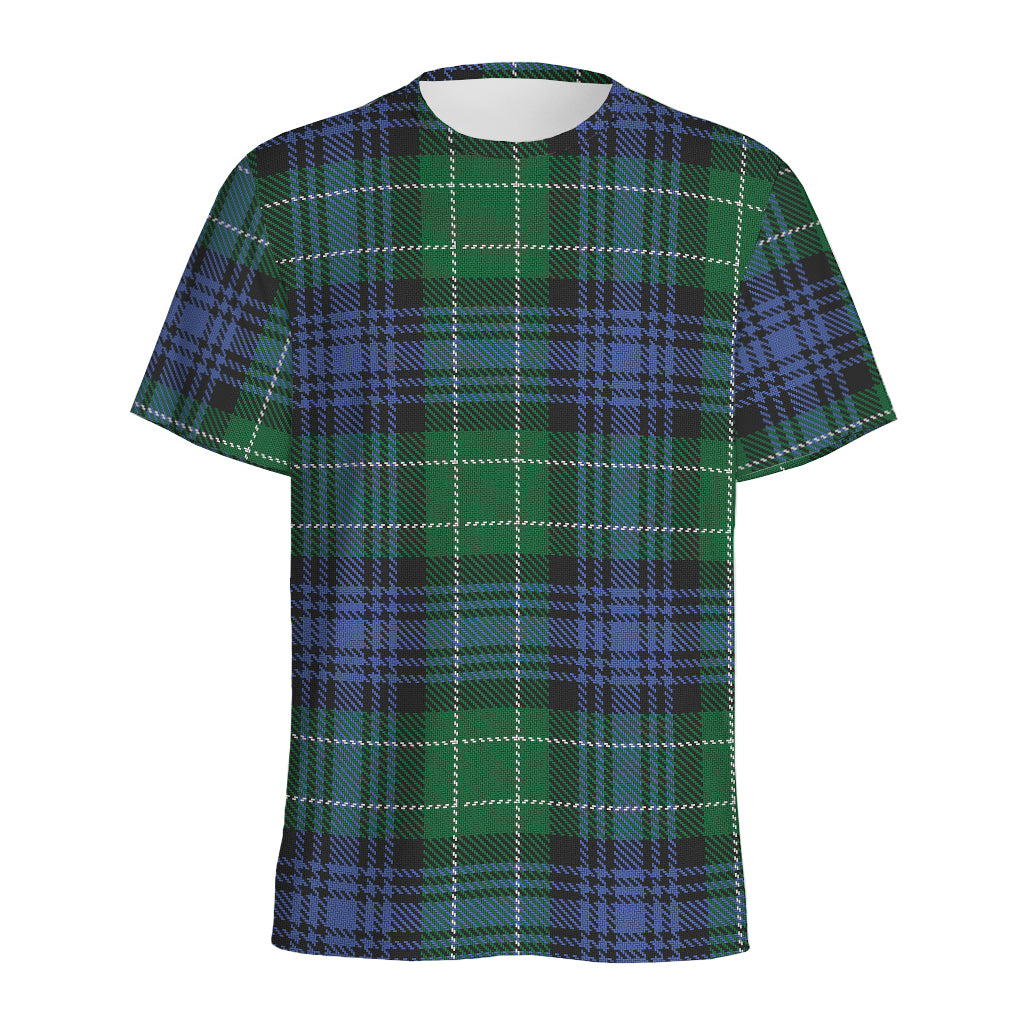 Knitted Scottish Plaid Print Men's Sports T-Shirt