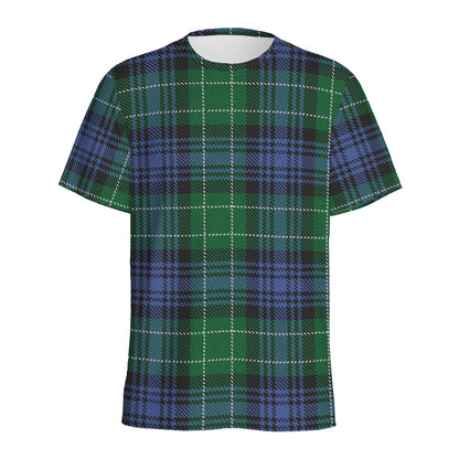 Knitted Scottish Plaid Print Men's Sports T-Shirt