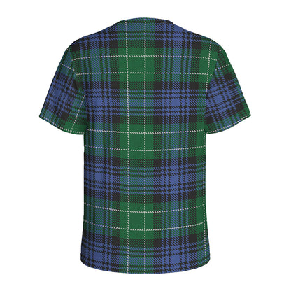 Knitted Scottish Plaid Print Men's Sports T-Shirt