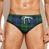 Knitted Scottish Plaid Print Men's Swim Briefs