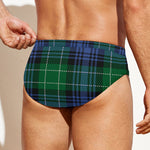 Knitted Scottish Plaid Print Men's Swim Briefs