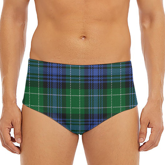 Knitted Scottish Plaid Print Men's Triangle Swim Briefs