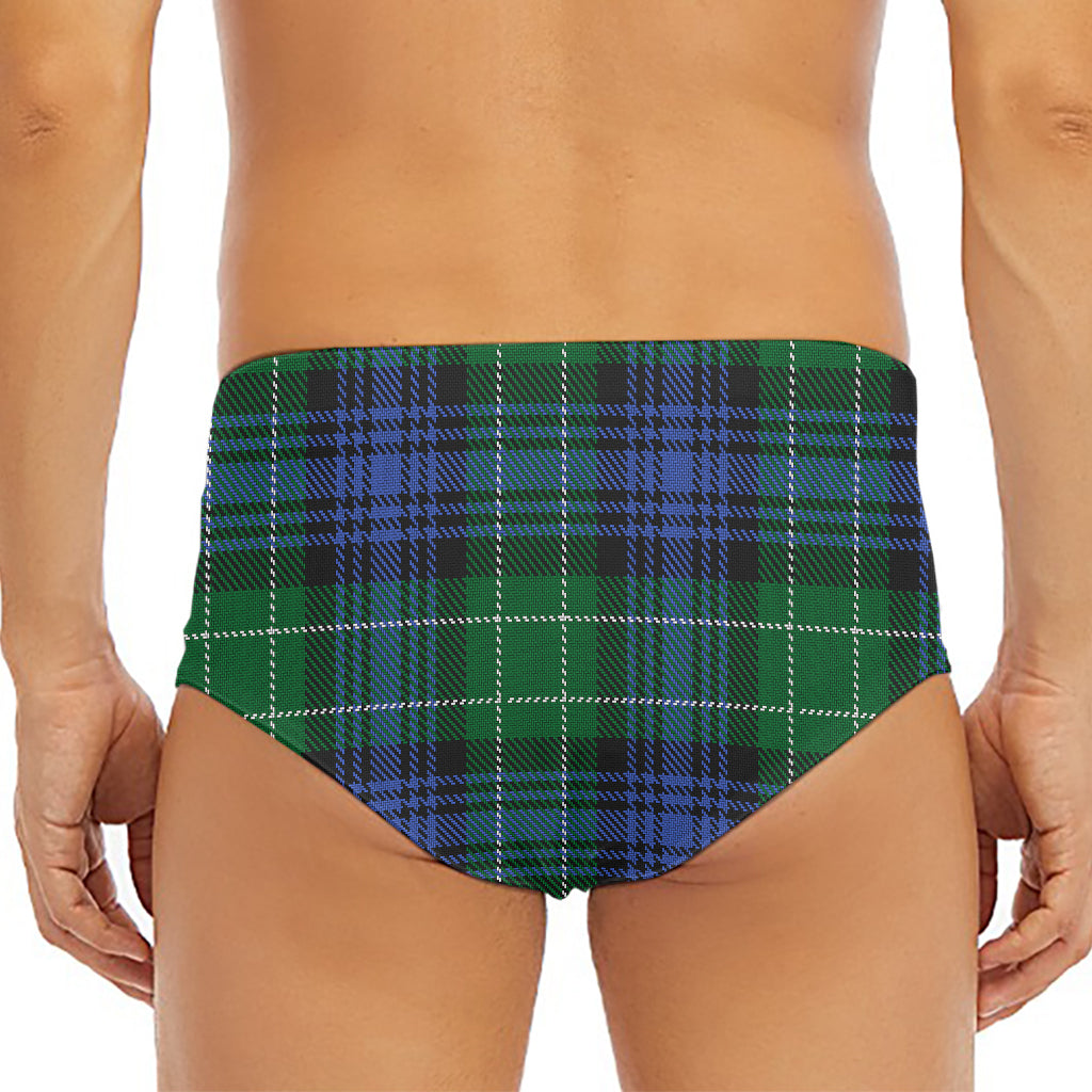 Knitted Scottish Plaid Print Men's Triangle Swim Briefs
