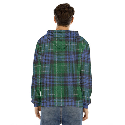 Knitted Scottish Plaid Print Men's Velvet Pullover Hoodie