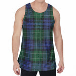 Knitted Scottish Plaid Print Men's Velvet Tank Top