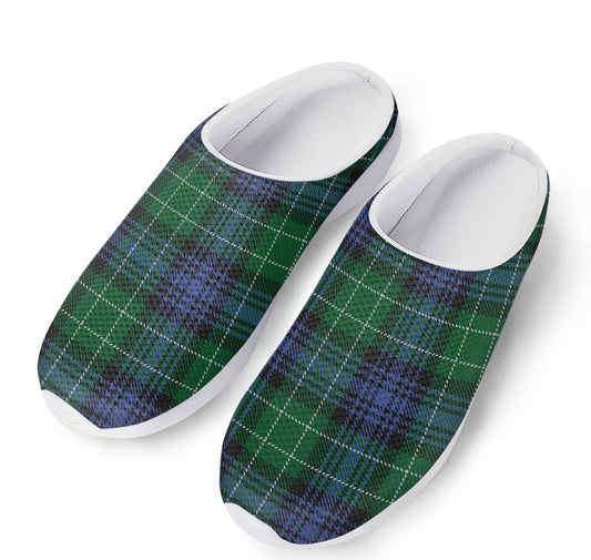 Knitted Scottish Plaid Print Mesh Casual Shoes