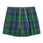 Knitted Scottish Plaid Print Mesh Shorts