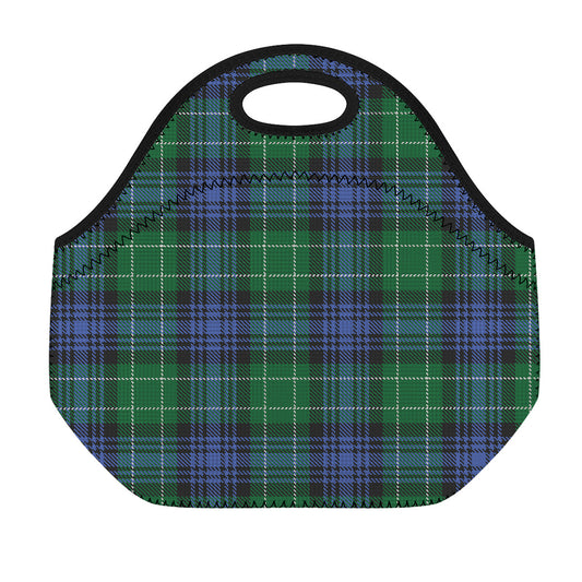 Knitted Scottish Plaid Print Neoprene Lunch Bag