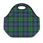 Knitted Scottish Plaid Print Neoprene Lunch Bag