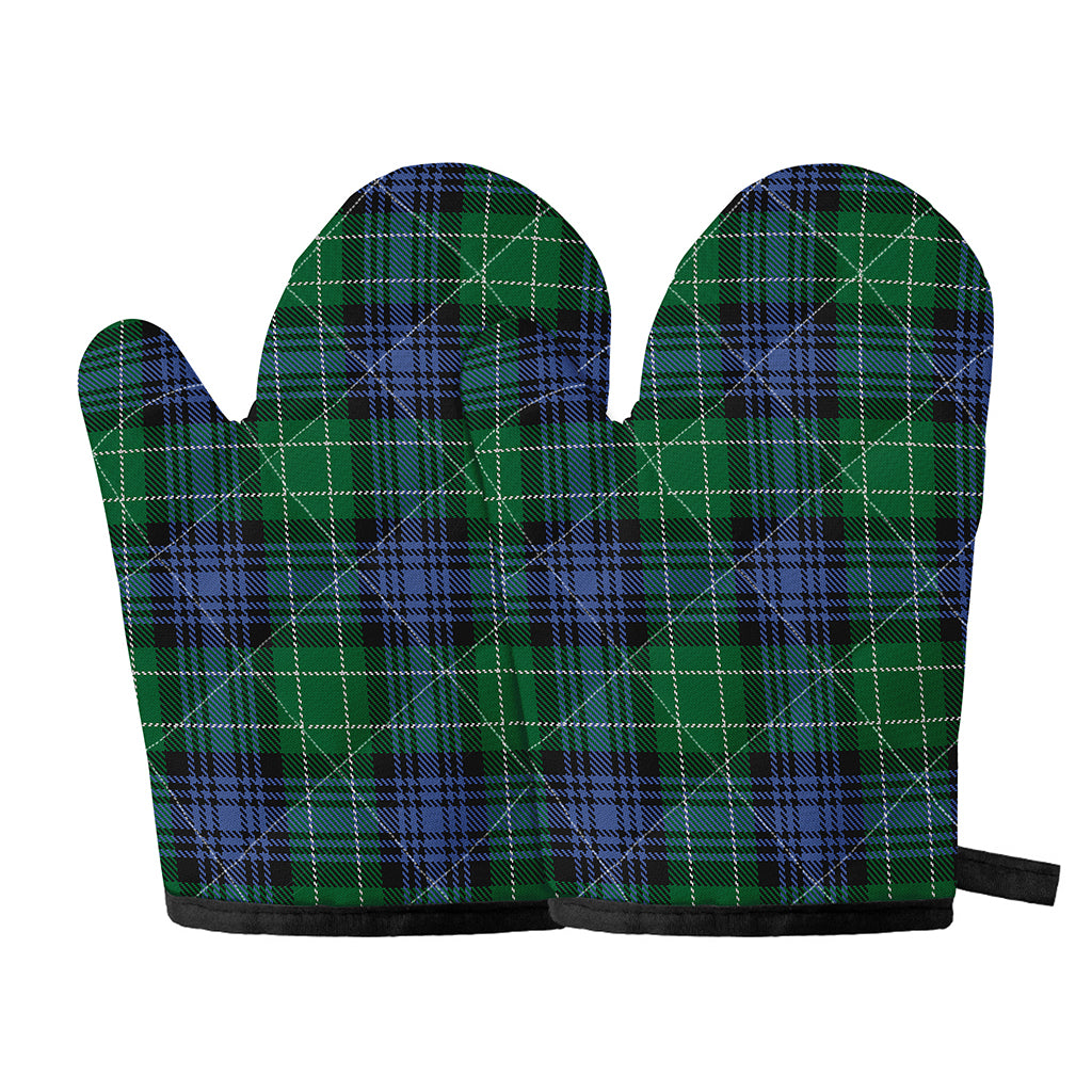 Knitted Scottish Plaid Print Oven Mitts