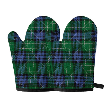 Knitted Scottish Plaid Print Oven Mitts