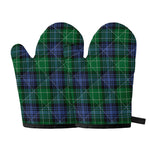Knitted Scottish Plaid Print Oven Mitts