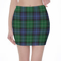 Knitted Scottish Plaid Print Pencil Mini Skirt