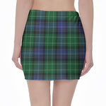 Knitted Scottish Plaid Print Pencil Mini Skirt