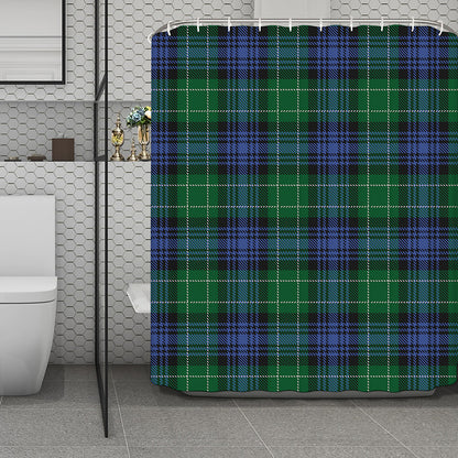 Knitted Scottish Plaid Print Polyester Shower Curtain