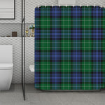 Knitted Scottish Plaid Print Polyester Shower Curtain